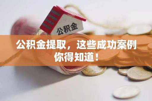 台江公积金提取，这些成功案例你得知道！