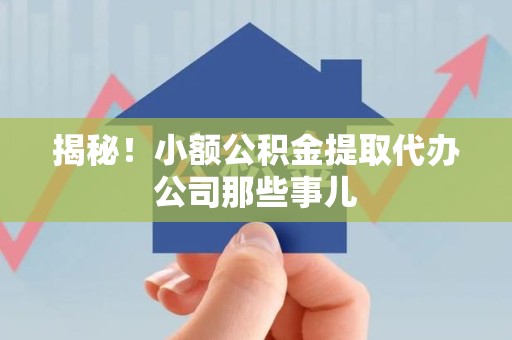 台江揭秘！小额公积金提取代办公司那些事儿
